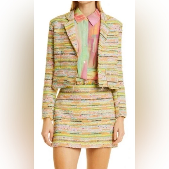 Bright Multicolor Tweed Beach Jacket Size 8 - Picture 2 of 11